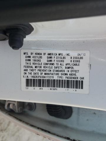 1HGCR2F83DA173279 - 2013 HONDA ACCORD EXL WHITE photo 12