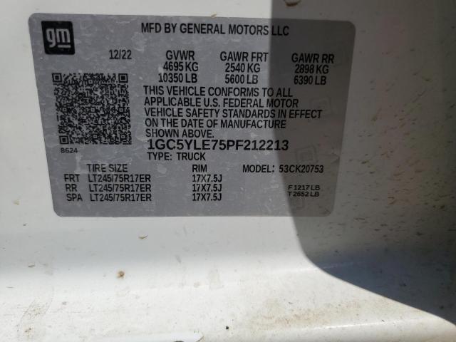 1GC5YLE75PF212213 - 2023 CHEVROLET SILVERADO K2500 HEAVY DUTY WHITE photo 12