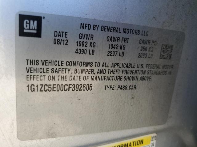 1G1ZC5E00CF392606 - 2012 CHEVROLET MALIBU 1LT SILVER photo 12