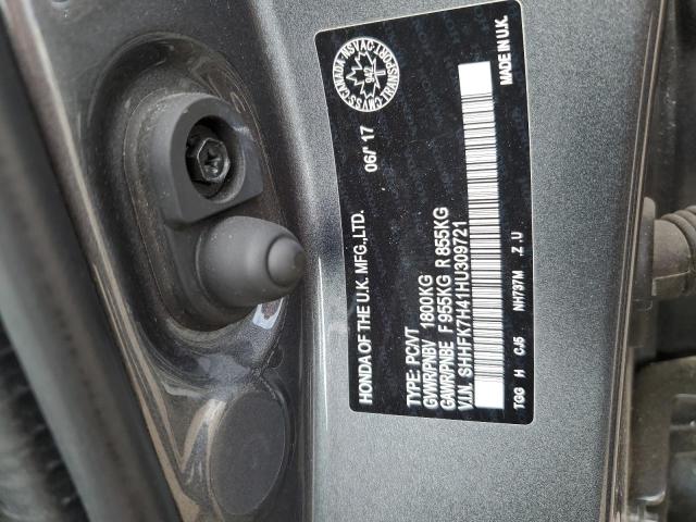 SHHFK7H41HU309721 - 2017 HONDA CIVIC SPORT 灰色 照片 13