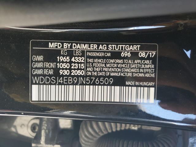 WDDSJ4EB9JN576509 - 2018 MERCEDES-BENZ CLA 250 BLACK photo 12