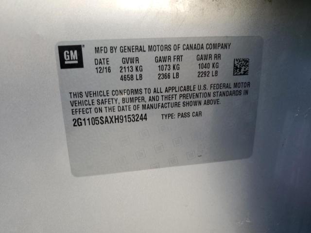 2G1105SAXH9153244 - 2017 CHEVROLET IMPALA LT 银色 照片 12