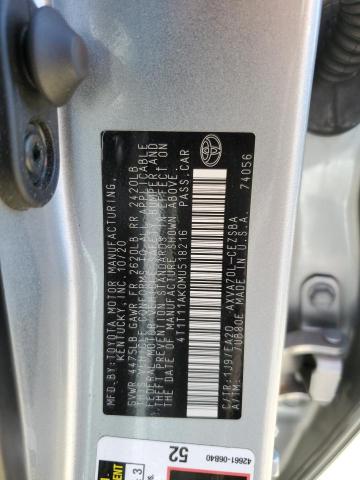 4T1T11AK0MU518216 - 2021 TOYOTA CAMRY SE 银色 照片 12