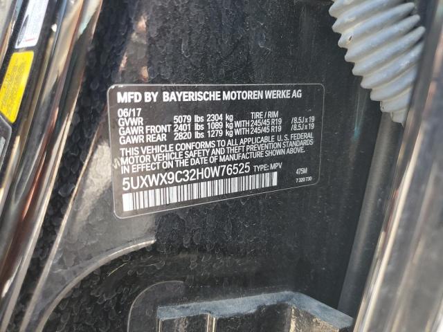 5UXWX9C32H0W76525 - 2017 BMW X3 XDRIVE28I BLACK photo 13