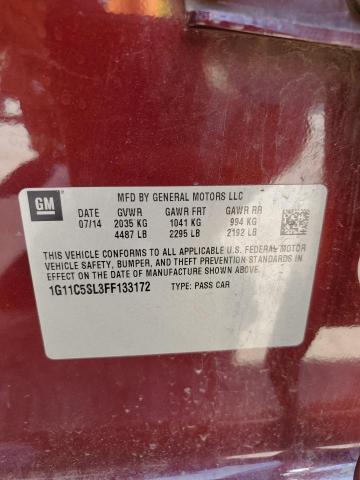 1G11C5SL3FF133172 - 2015 CHEVROLET MALIBU 1LT BURGUNDY photo 13