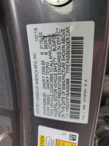 1HGCV1F18JA252466 - 2018 HONDA ACCORD LX Сұр фото 13