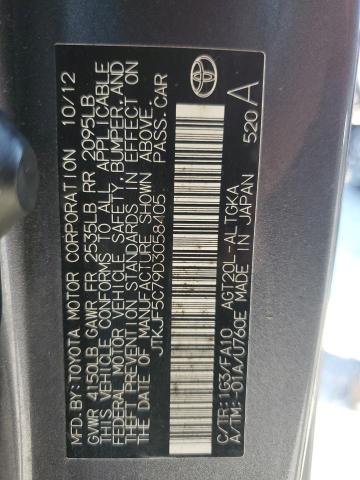 JTKJF5C79D3058405 - 2013 TOYOTA SCION TC 灰色 照片 12