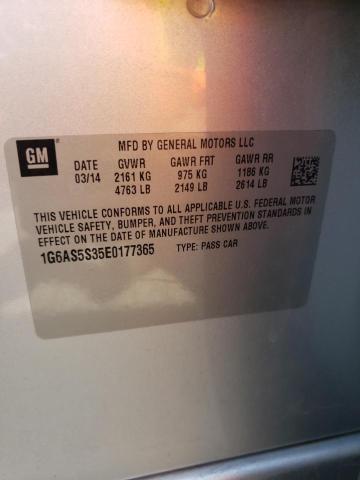 1G6AS5S35E0177365 - 2014 CADILLAC CTS PERFORMANCE COLLECTION Silber Foto 13