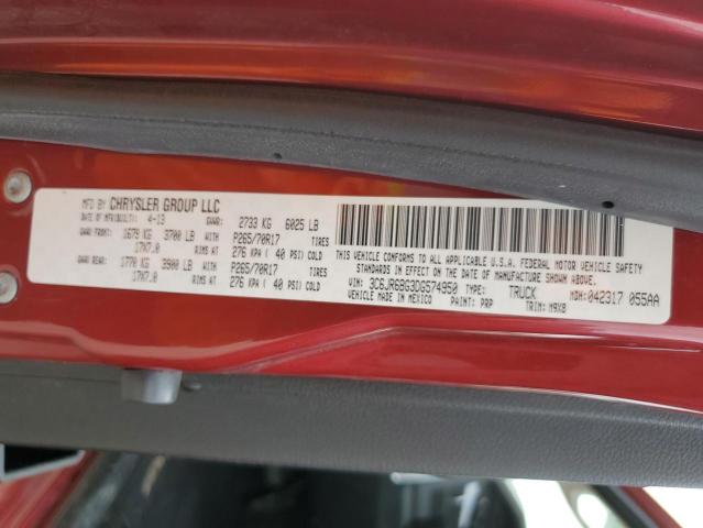 3C6JR6BG3DG574950 - 2013 RAM 1500 SLT Bordo foto 12