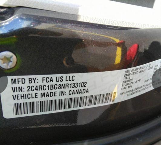 2C4RC1BG8NR133102 - 2022 CHRYSLER PACIFICA TOURING L 灰色 照片 10