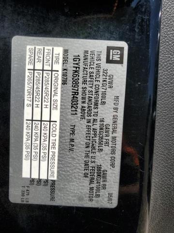 1GYFK63897R403211 - 2007 CADILLAC ESCALADE LUXURY შავი ფოტო 13