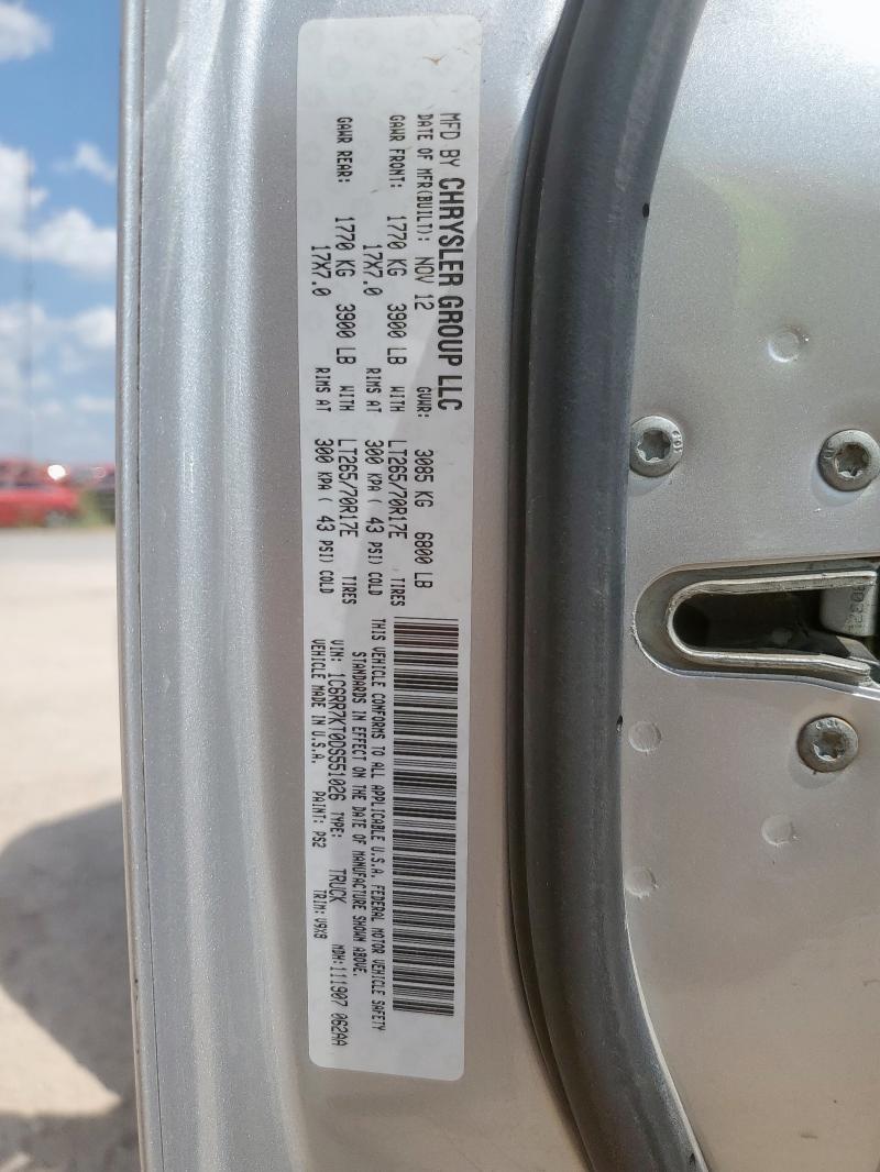 1C6RR7KT0DS551026 - 2013 RAM 1500 ST 银色 照片 13