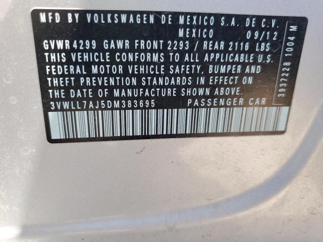 3VWLL7AJ5DM383695 - 2013 VOLKSWAGEN JETTA TDI Серебристый фото 12