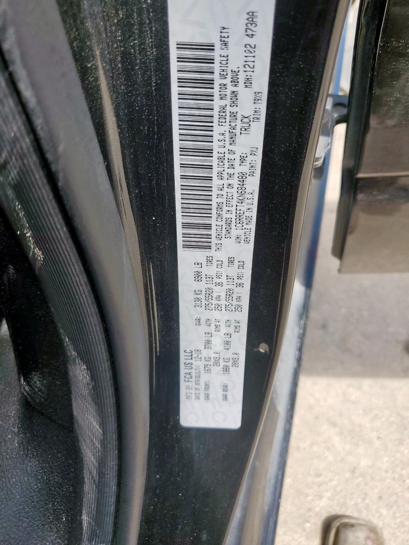 1C6RREFT4KN684480 - 2019 RAM 1500 BIG HORN/LONE STAR BLACK photo 12