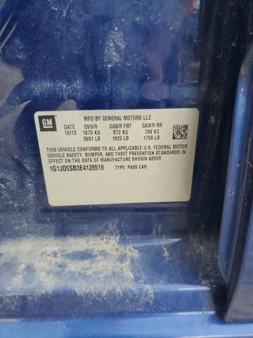 1G1JD5SB3E4128519 - 2014 CHEVROLET SONIC LT BLUE photo 12