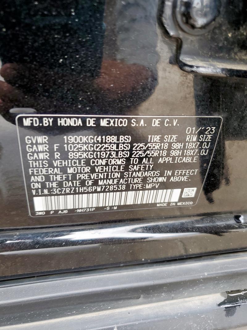 3CZRZ1H56PM728538 - 2023 HONDA HR-V SPORT 黑色 照片 12