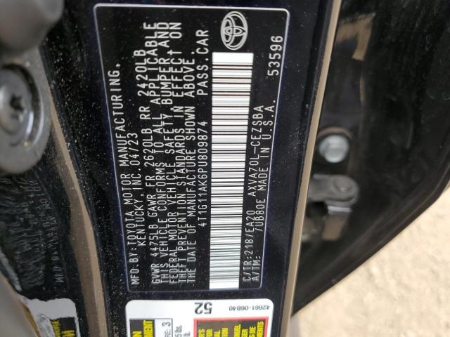 4T1G11AK6PU809874 - 2023 TOYOTA CAMRY SE NIGHT SHADE BLACK photo 12