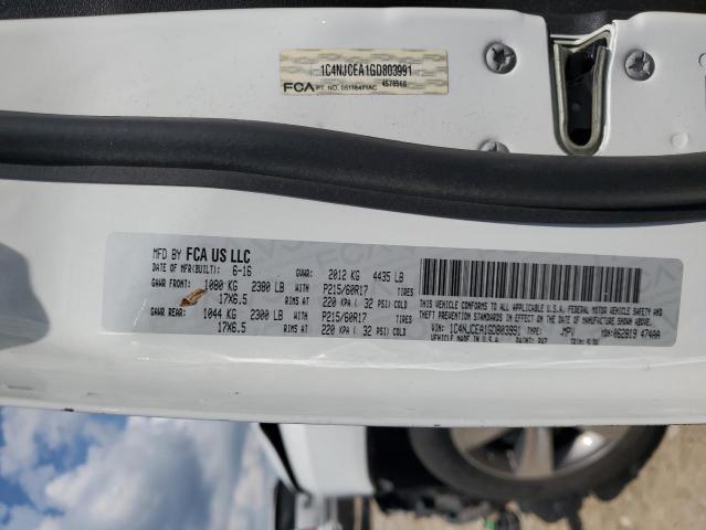 1C4NJCEA1GD803991 - 2016 JEEP COMPASS LATITUDE WHITE photo 12