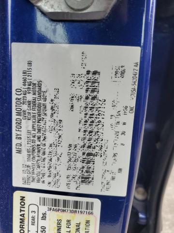 3FA6P0H73DR197166 - 2013 FORD FUSION SE 蓝色 照片 12