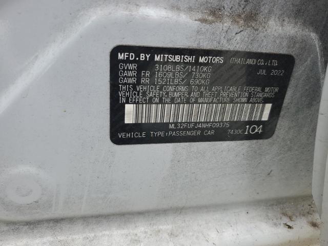 ML32FUFJ4NHF09375 - 2022 MITSUBISHI MIRAGE G4 ES 白色 照片 12