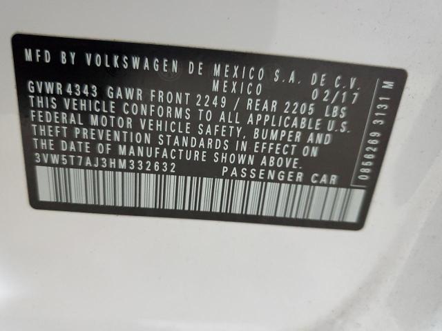 3VW5T7AJ3HM332632 - 2017 VOLKSWAGEN JETTA GLI Ağ foto 13