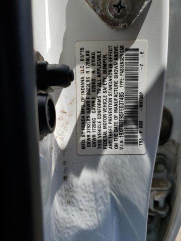 19XFB2F95FE037485 - 2015 HONDA CIVIC EXL WHITE photo 12