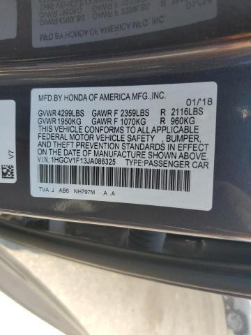 1HGCV1F13JA086325 - 2018 HONDA ACCORD LX رمادي صورة 12