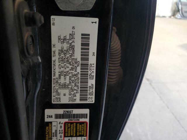 5TFUW5F16CX267734 - 2012 TOYOTA TUNDRA DOUBLE CAB SR5 BLACK photo 12