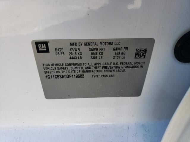 1G11C5SA0GF119682 - 2016 CHEVROLET MALIBU LIM LT 白色 照片 12