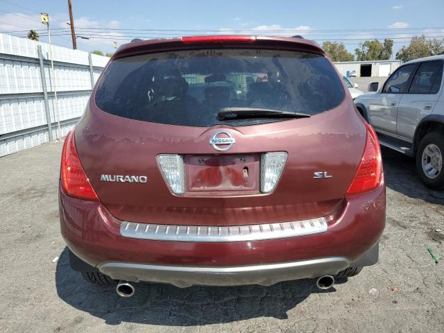 JN8AZ08T46W421769 - 2006 NISSAN MURANO SL BURGUNDY photo 6