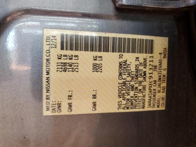 1N4AA5APXEC913211 - 2014 NISSAN MAXIMA S 灰色 照片 12