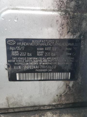 5NPE24AF7HH586317 - 2017 HYUNDAI SONATA SE SILVER photo 12