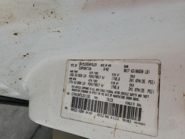 1D7HA18N73J511165 - 2003 DODGE RAM 1500 ST 白色 照片 12