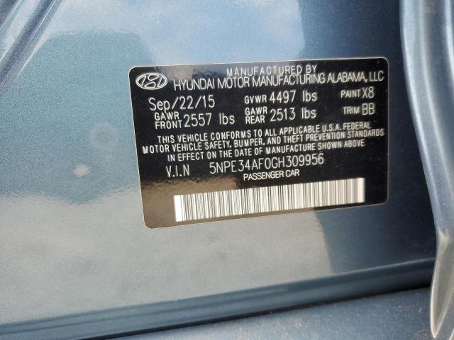 5NPE34AF0GH309956 - 2016 HYUNDAI SONATA SPORT BLUE photo 12
