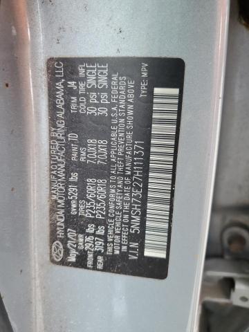 5NMSH73E27H111371 - 2007 HYUNDAI SANTA FE SE GRAY photo 13