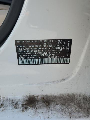 3VWD17AJ0FM307539 - 2015 VOLKSWAGEN JETTA SE 白色 照片 12