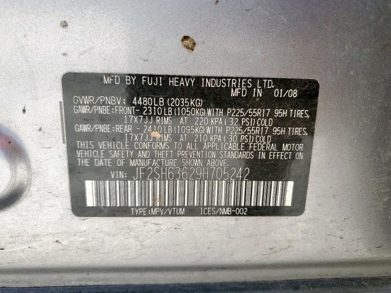 JF2SH63629H705242 - 2009 SUBARU FORESTER 2.5X PREMIUM GRAY photo 13