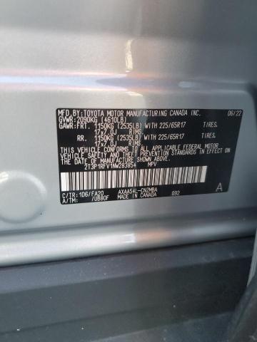 2T3P1RFV1NW283854 - 2022 TOYOTA RAV4 XLE SILVER photo 12