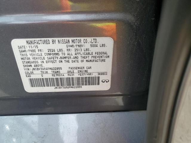 JN1BV7AR4FM422955 - 2015 INFINITI Q50 BASE 灰色 照片 12