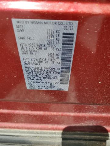 5N1AR2MN2FC641777 - 2015 NISSAN PATHFINDER S 白色 照片 13