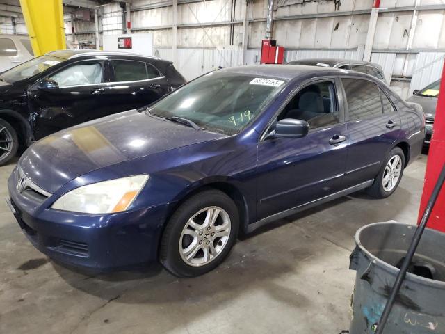 1HGCM56127A169652 - 2007 HONDA ACCORD VALUE BLUE photo 1