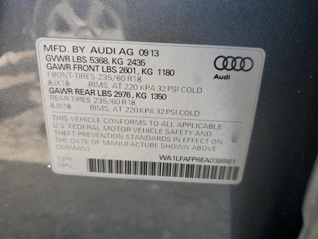 WA1LFAFP6EA038981 - 2014 AUDI Q5 PREMIUM PLUS GRAY photo 13