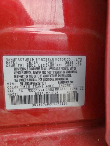 3N1AB7AP2EY297131 - 2014 NISSAN SENTRA S RED photo 12