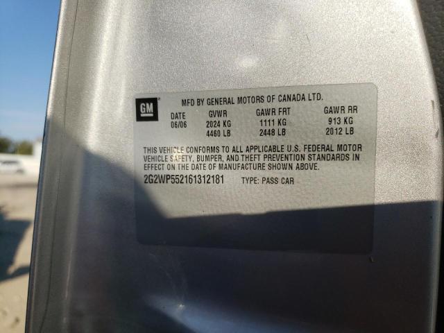 2G2WP552161312181 - 2006 PONTIAC GRAND PRIX 银色 照片 12