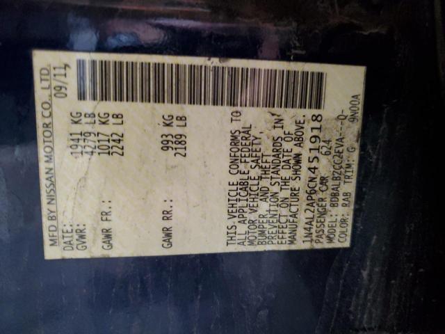 1N4AL2AP6CN451918 - 2012 NISSAN ALTIMA BASE BLUE photo 12