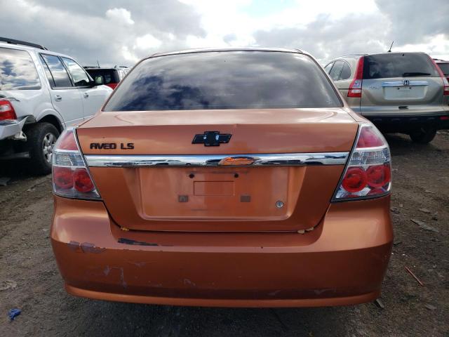 KL1TD56687B169960 - 2007 CHEVROLET AVEO BASE ORANGE photo 6