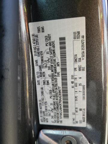 1FMCU9HX7DUC69677 - 2013 FORD ESCAPE SEL GRAY photo 13