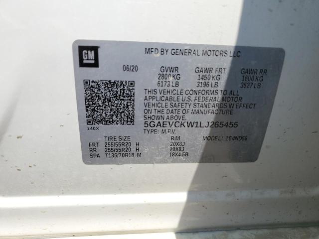 5GAEVCKW1LJ265455 - 2020 BUICK ENCLAVE AVENIR WHITE photo 13