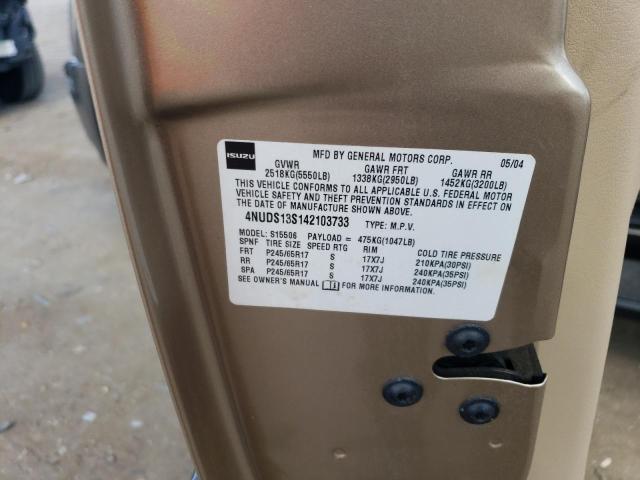 4NUDS13S142103733 - 2004 ISUZU ASCENDER S 棕色 照片 13