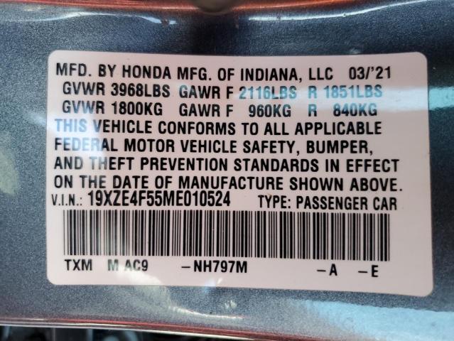 19XZE4F55ME010524 - 2021 HONDA INSIGHT EX GRAY photo 13